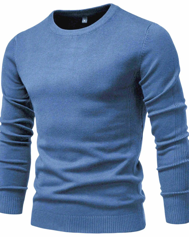 2021 Winter Thickness Pullover - Men's O-neck Slim Solid Sweater