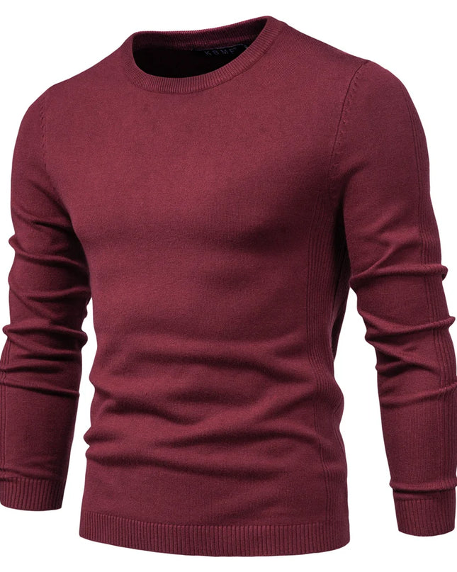 2021 Winter Thickness Pullover - Men's O-neck Slim Solid Sweater