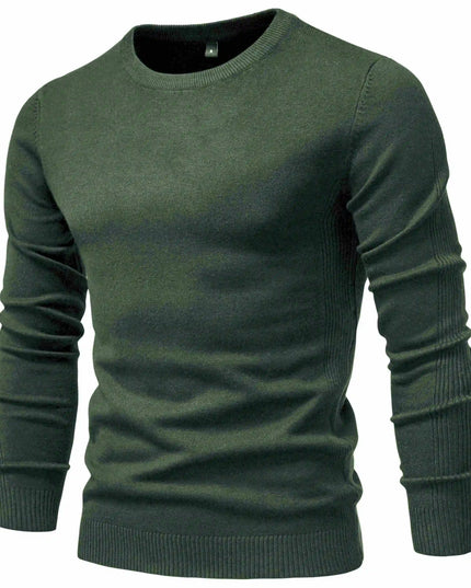 2021 Winter Thickness Pullover - Men's O-neck Slim Solid Sweater