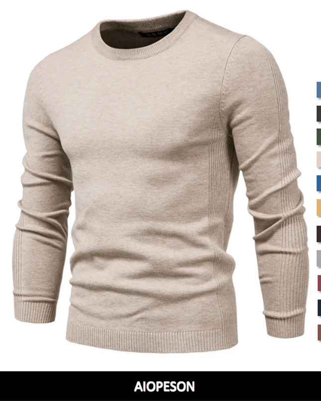 2021 Winter Thickness Pullover - Men's O-neck Slim Solid Sweater