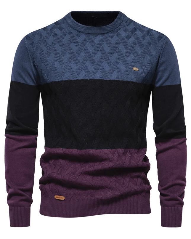 2023 Autumn & Winter Patchwork Sweater - High Quality Cotton Pullover