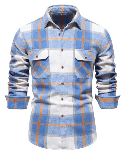 2023 Autumn Winter Plaid Shirt for Men - Casual Over Jacket Style