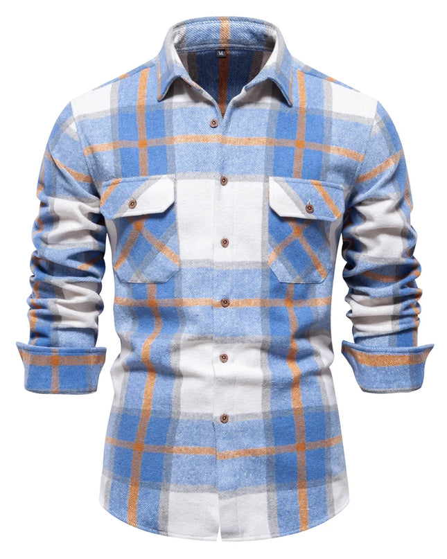2023 Autumn Winter Plaid Shirt for Men - Casual Over Jacket Style