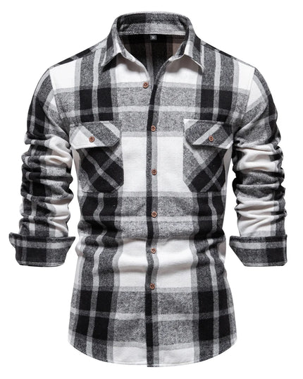 2023 Autumn Winter Plaid Shirt for Men - Casual Over Jacket Style