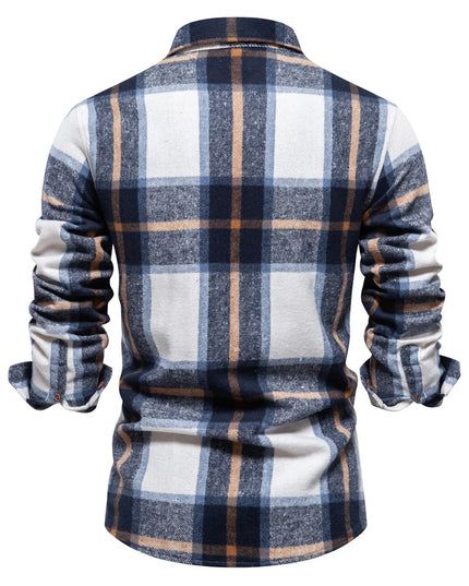 2023 Autumn Winter Plaid Shirt for Men - Casual Over Jacket Style