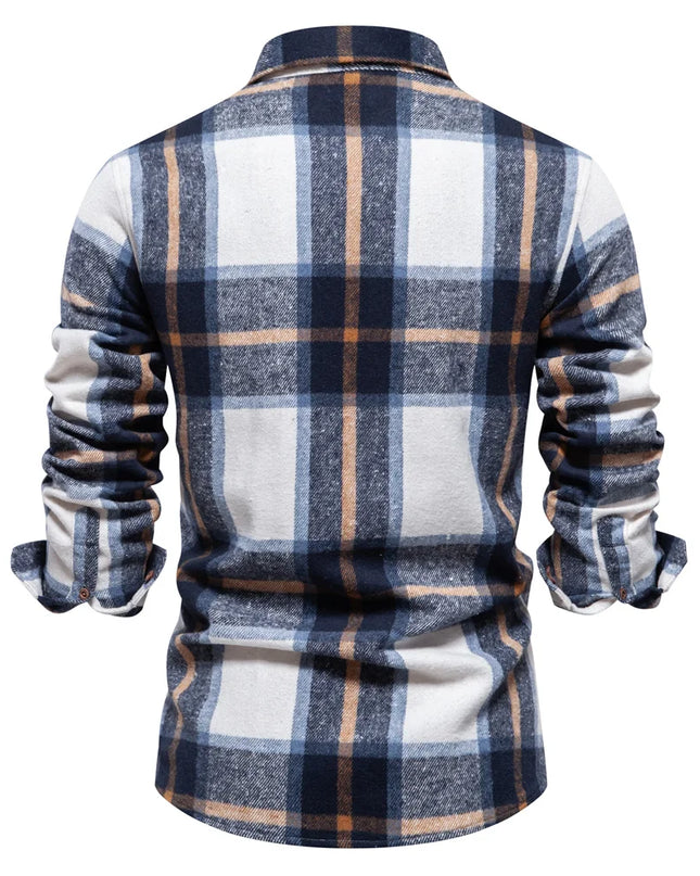 2023 Autumn Winter Plaid Shirt for Men - Casual Over Jacket Style