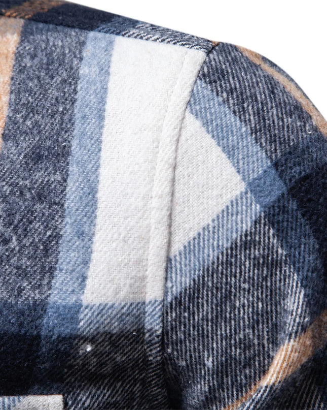 2023 Autumn Winter Plaid Shirt for Men - Casual Over Jacket Style