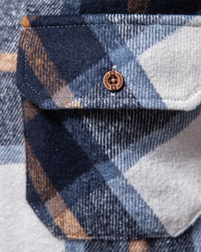 2023 Autumn Winter Plaid Shirt for Men - Casual Over Jacket Style