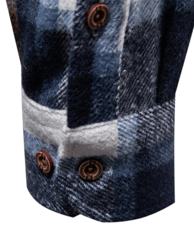 2023 Autumn Winter Plaid Shirt for Men - Casual Over Jacket Style