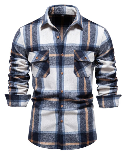 2023 Autumn Winter Plaid Shirt for Men - Casual Over Jacket Style