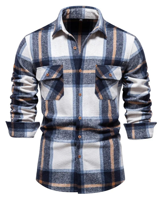 2023 Autumn Winter Plaid Shirt for Men - Casual Over Jacket Style