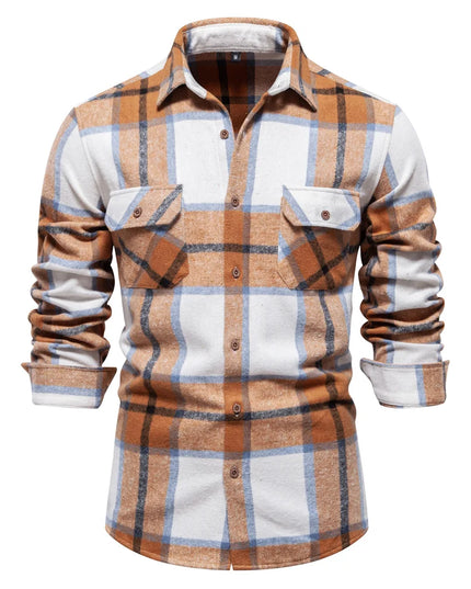 2023 Autumn Winter Plaid Shirt for Men - Casual Over Jacket Style