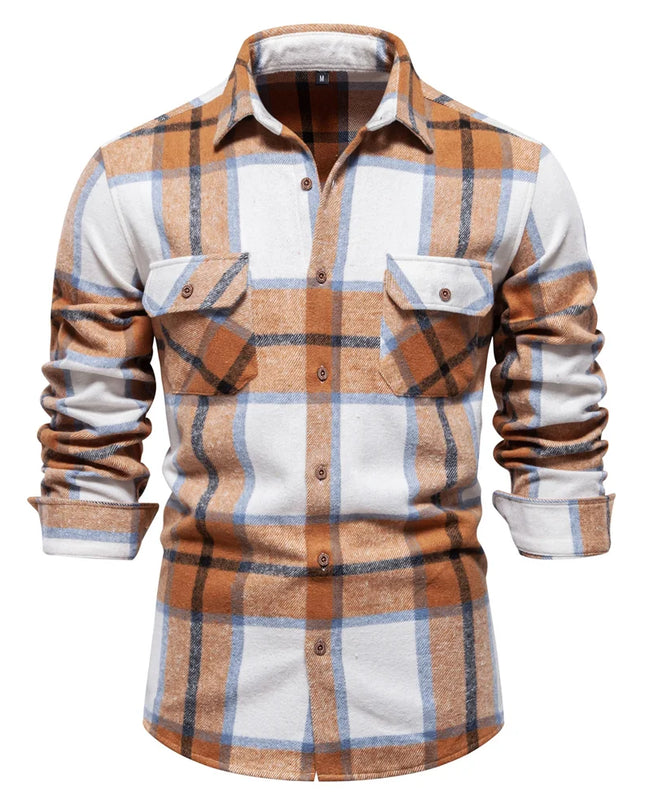2023 Autumn Winter Plaid Shirt for Men - Casual Over Jacket Style