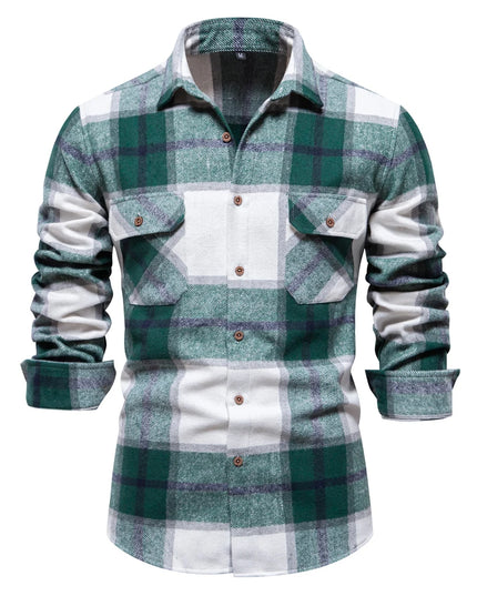 2023 Autumn Winter Plaid Shirt for Men - Casual Over Jacket Style