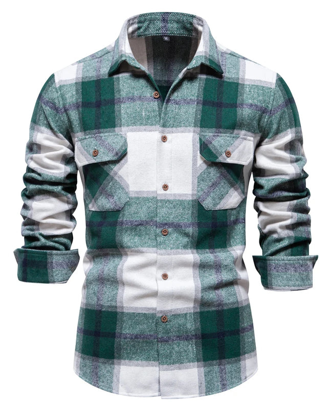 2023 Autumn Winter Plaid Shirt for Men - Casual Over Jacket Style
