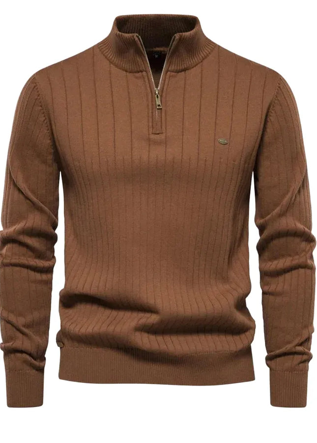 2023 Autumn Zipper Pullover Sweater - High Quality Cotton