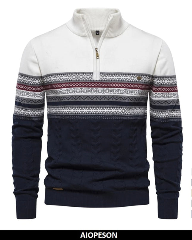 2023 High-Quality Men's Cotton Sweater - Ethnic Pattern, Warm Design