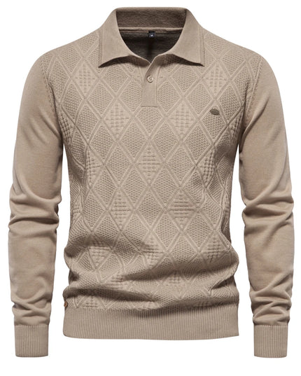 2023 Men’s Cotton Polo Neck Sweater - Casual High-Quality Pullover