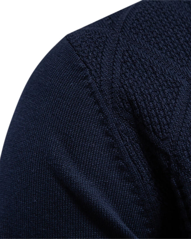 2023 Men’s Cotton Polo Neck Sweater - Casual High-Quality Pullover