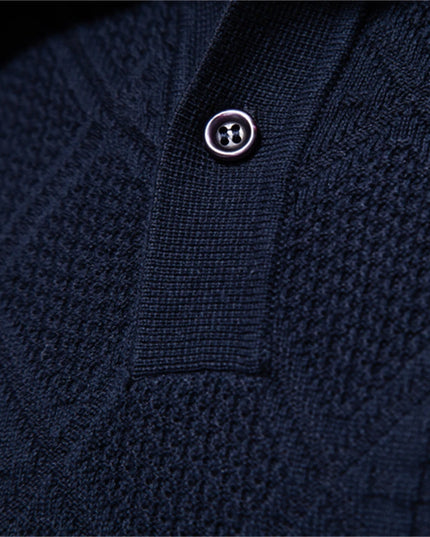 2023 Men’s Cotton Polo Neck Sweater - Casual High-Quality Pullover