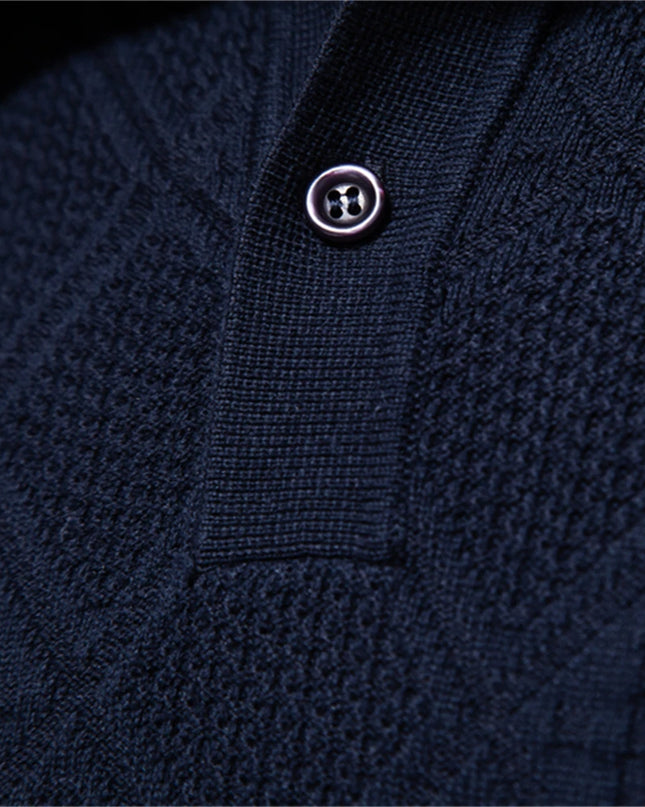 2023 Men’s Cotton Polo Neck Sweater - Casual High-Quality Pullover