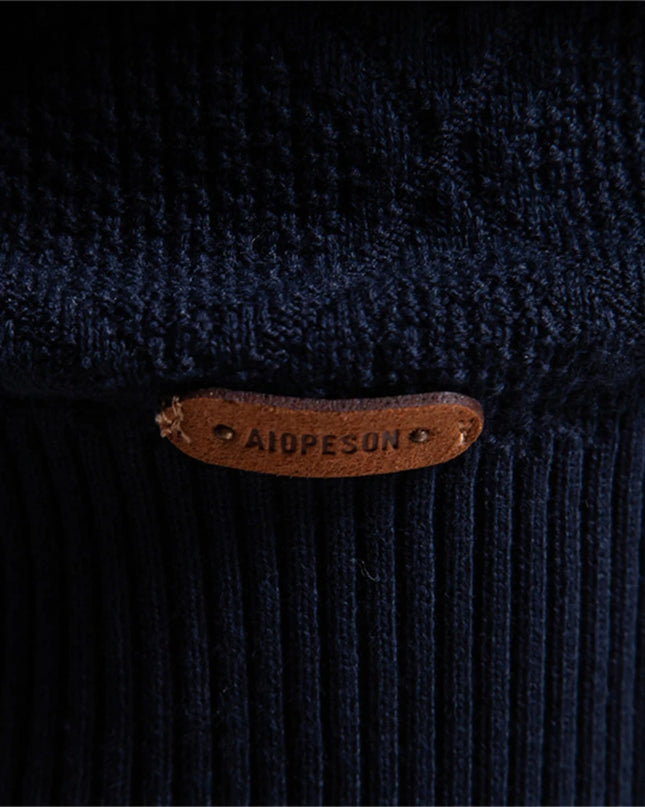 2023 Men’s Cotton Polo Neck Sweater - Casual High-Quality Pullover