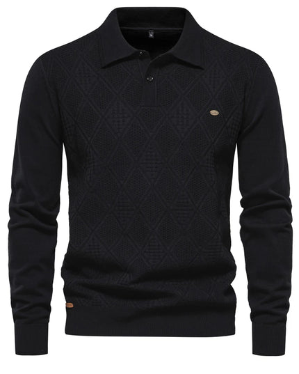 2023 Men’s Cotton Polo Neck Sweater - Casual High-Quality Pullover