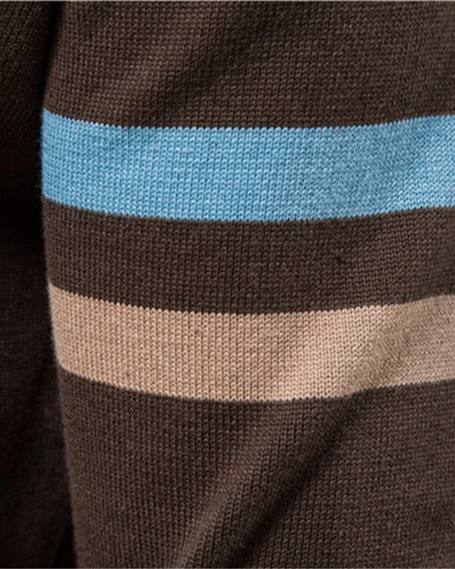 2023 Men's Cotton Zipper Cardigan - Casual Patchwork Sweater
