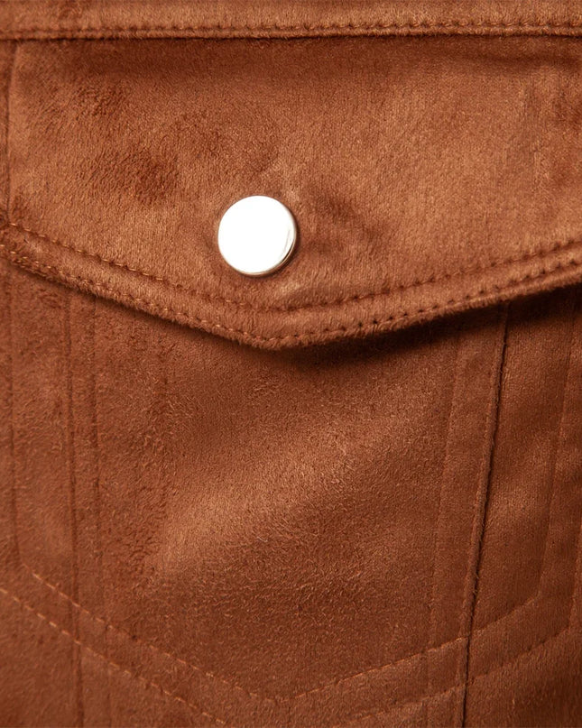 2023 Men's Suede Leather Jacket - Casual Luxury, Turn Down Collar