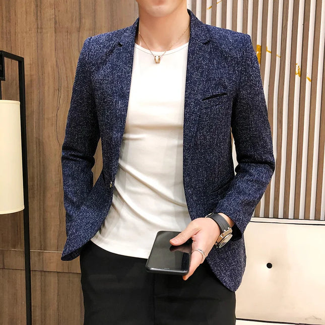 2025 Men's Slim-Fit Blazer - Casual Outdoor & Wedding Style