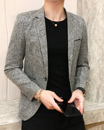 2025 Men's Slim-Fit Blazer - Casual Outdoor & Wedding Style