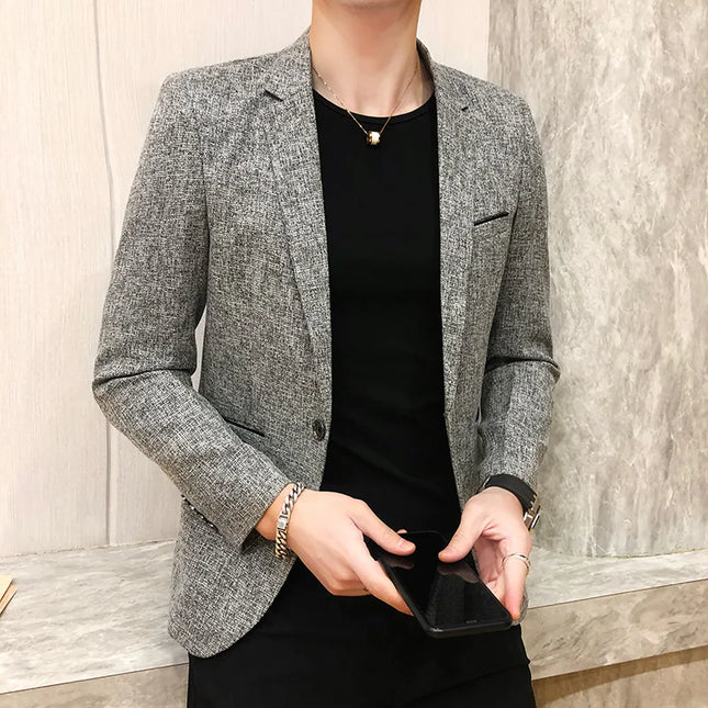 2025 Men's Slim-Fit Blazer - Casual Outdoor & Wedding Style