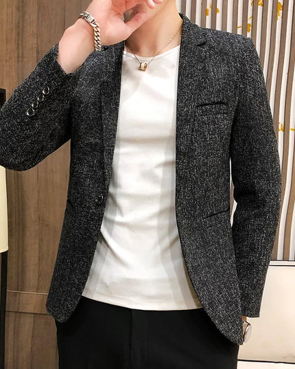 2025 Men's Slim-Fit Blazer - Casual Outdoor & Wedding Style