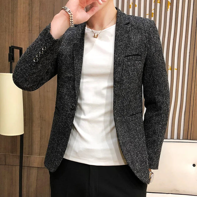 2025 Men's Slim-Fit Blazer - Casual Outdoor & Wedding Style
