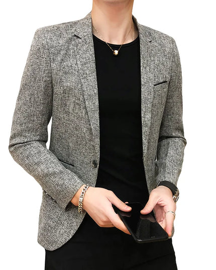 2025 Men's Slim-Fit Blazer - Casual Outdoor & Wedding Style