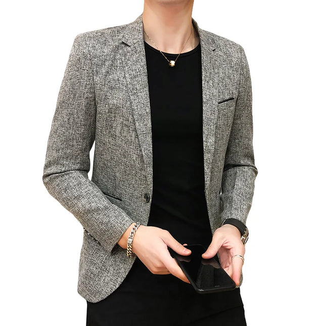 2025 Men's Slim-Fit Blazer - Casual Outdoor & Wedding Style