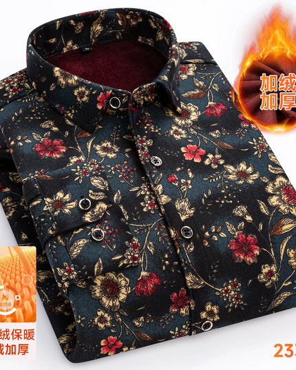 2025 Men's Thickened Fleece Plaid Shirts - Casual Long Sleeve