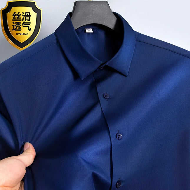 5XL Business Shirts for Men - Slim Fit Long Sleeve Casual Top