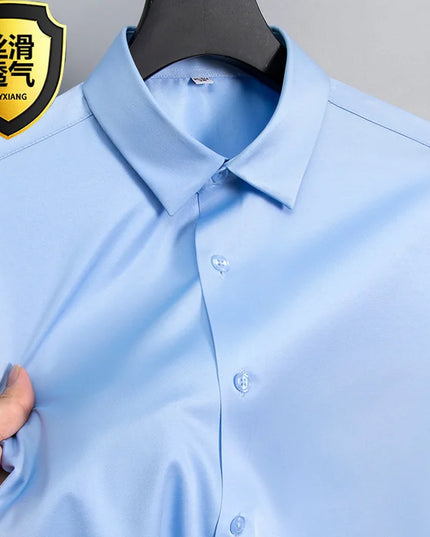 5XL Business Shirts for Men - Slim Fit Long Sleeve Casual Top