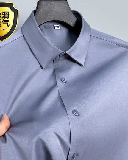 5XL Business Shirts for Men - Slim Fit Long Sleeve Casual Top