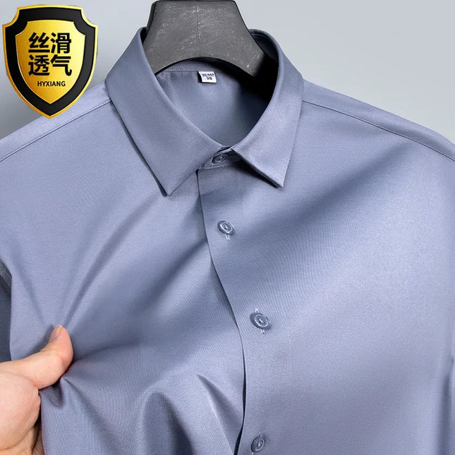 5XL Business Shirts for Men - Slim Fit Long Sleeve Casual Top