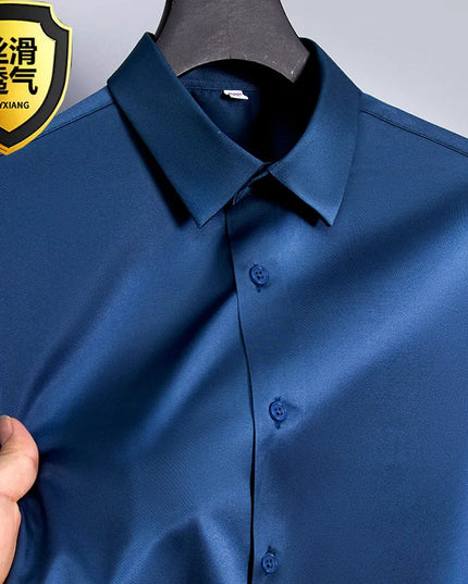 5XL Business Shirts for Men - Slim Fit Long Sleeve Casual Top