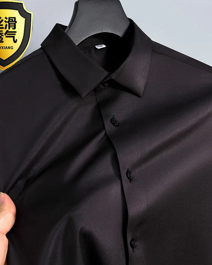 5XL Business Shirts for Men - Slim Fit Long Sleeve Casual Top