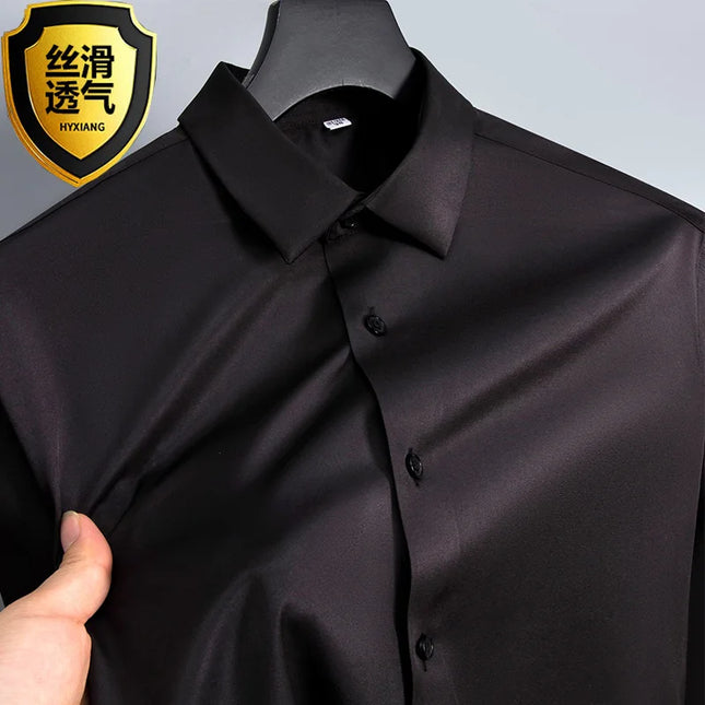 5XL Business Shirts for Men - Slim Fit Long Sleeve Casual Top