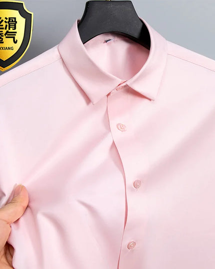 5XL Business Shirts for Men - Slim Fit Long Sleeve Casual Top