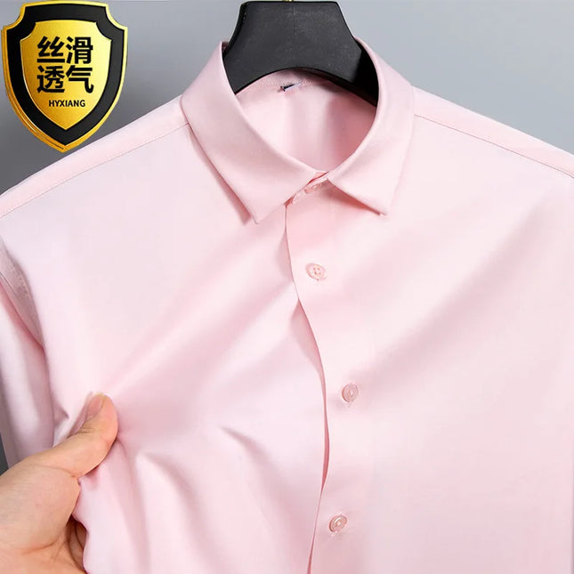 5XL Business Shirts for Men - Slim Fit Long Sleeve Casual Top