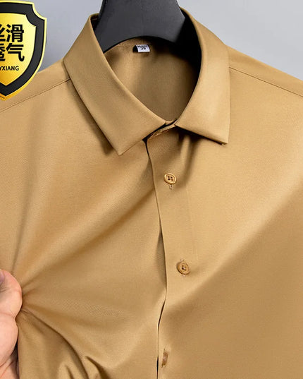 5XL Business Shirts for Men - Slim Fit Long Sleeve Casual Top