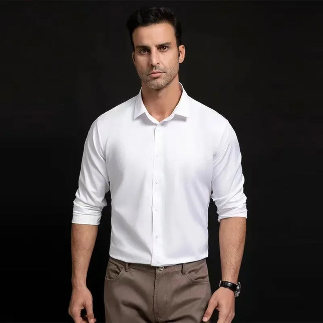 5XL Business Shirts for Men - Slim Fit Long Sleeve Casual Top