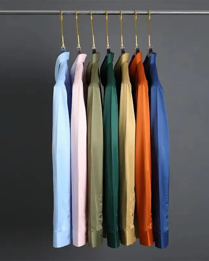 5XL Business Shirts for Men - Slim Fit Long Sleeve Casual Top