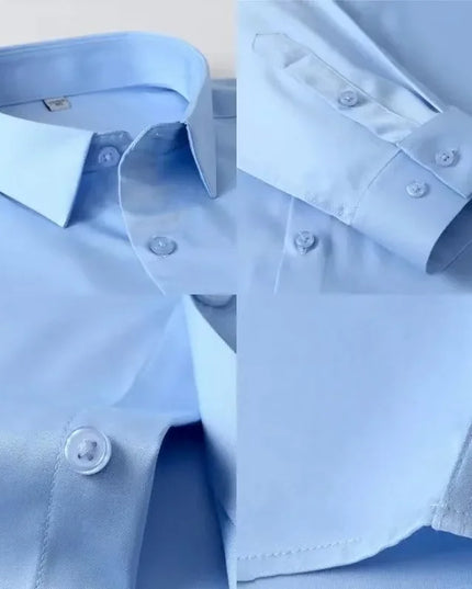 5XL Business Shirts for Men - Slim Fit Long Sleeve Casual Top